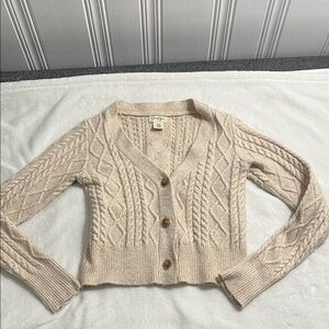 Jessica Simpson Light Tan Cable Knit Cardigan